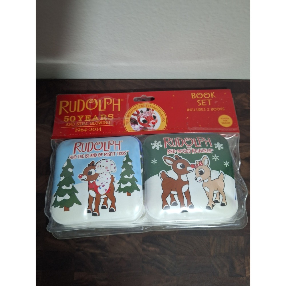 Rudolph The Red-Nosed Reindeer 50th Anniversary Plush Book Set 2014 New NIP